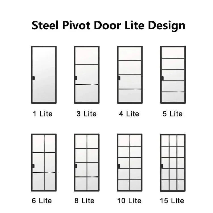 IWD-Pivot-Doors-Lite-Design	 metal-pivot-door-multiple-lite-options