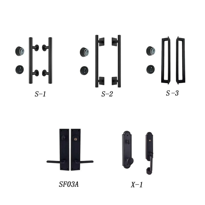IWD Thermal Break Double Front Wrought Iron French Door CIFD-D0102 Round Top Clear Glass 4-Lite - IronWroughtDoors