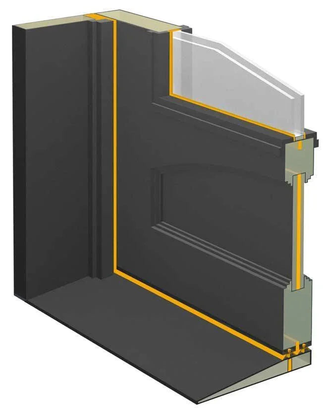 IWD Thermal Break Double Front Wrought Iron French Door CIFD-D0102 Round Top Clear Glass 4-Lite - IronWroughtDoors