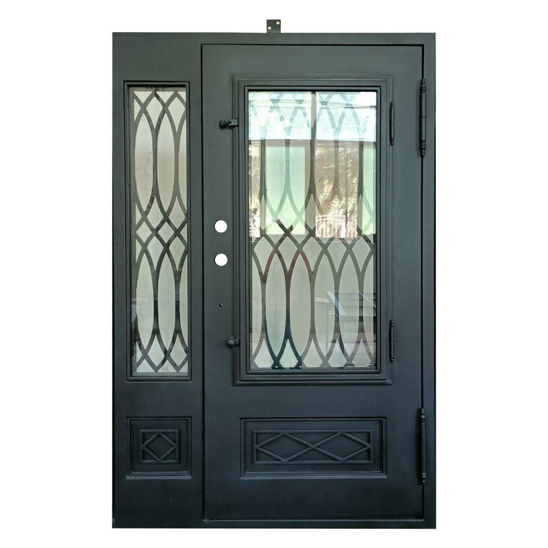 IWD Classic Double Iron Wrought Door CID-008 with Single Sidelight