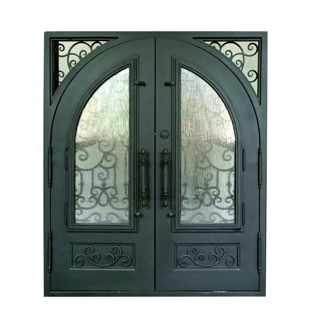 フランス アンティーク Iron Double Door ドア チェア Custom Wrought Iron Double Door Beautiful Scrollwork Square Top