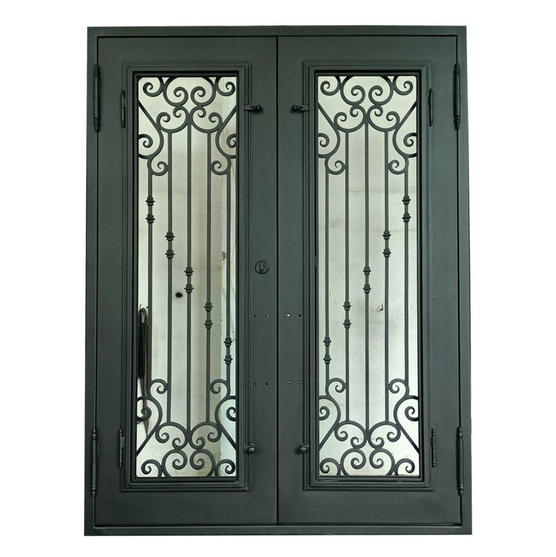 IWD Iron Wrought Exterior Double Door CID-033 Clear Glass