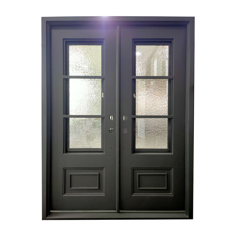 IWD Double Front Iron Wrought Door CID-068 Square Top Front