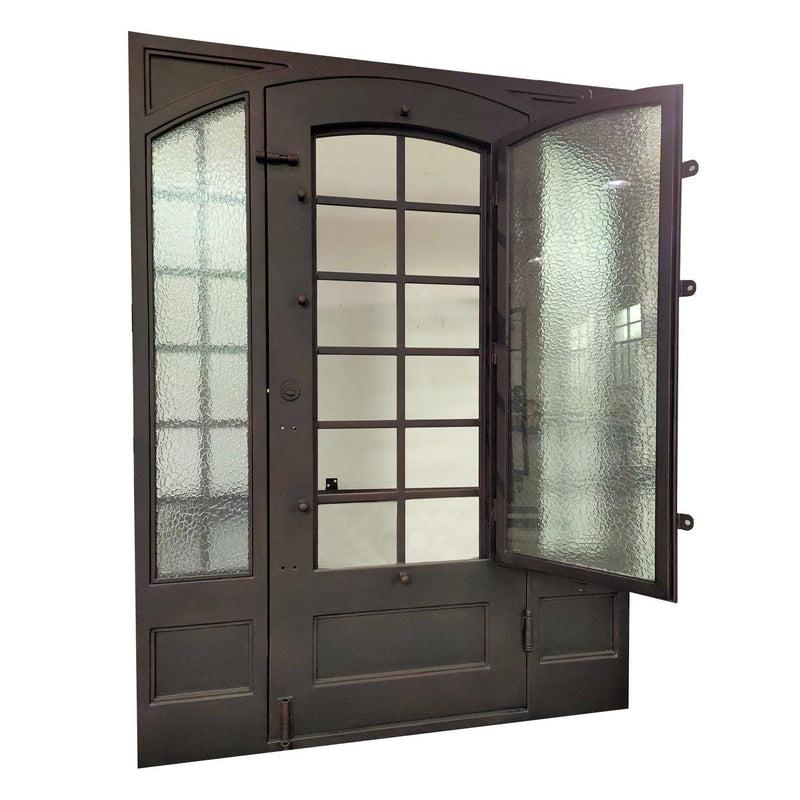 IWD Thermal Break Single Exterior Iron Door CID-050 Operating Glass