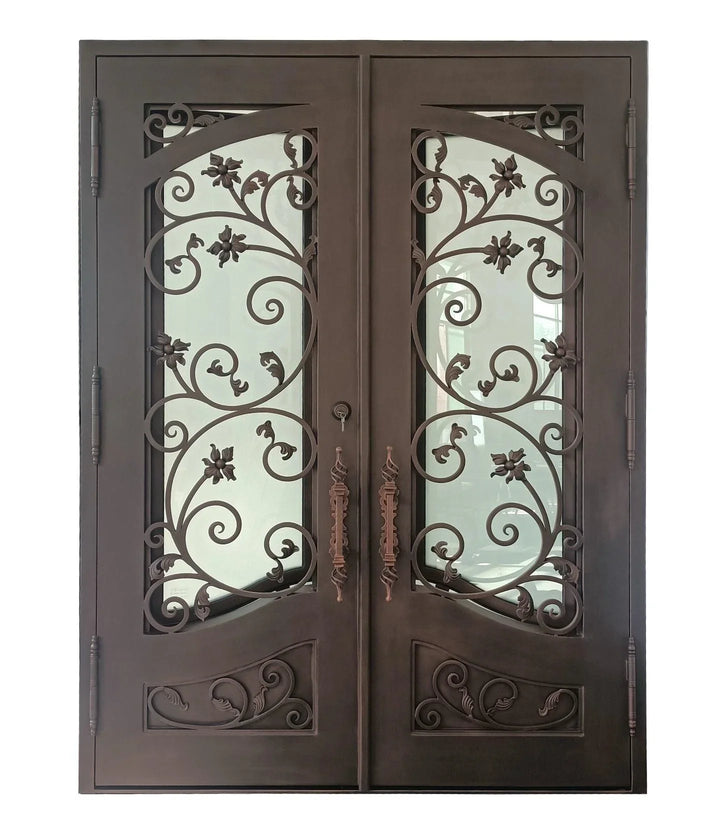 CID-046-IWD-Iron-Wrought-Door-Hurricane-proof-Glass-Rusty-Red