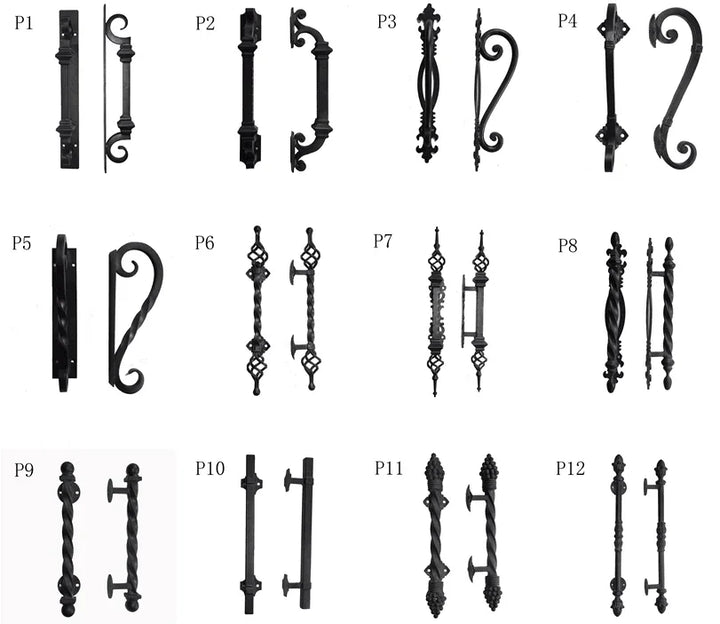 IWD Luxury Custom-made Wrought Iron Double Entry Door CLID-002 Arched Top Round Transom with Two Sidelits - IronWroughtDoors
