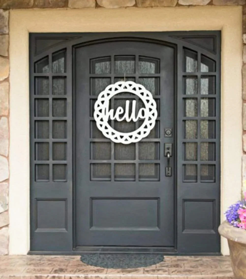 IWD Single Exterior Iron Door CID-050 Square Top Arched Inside Double Sidelights