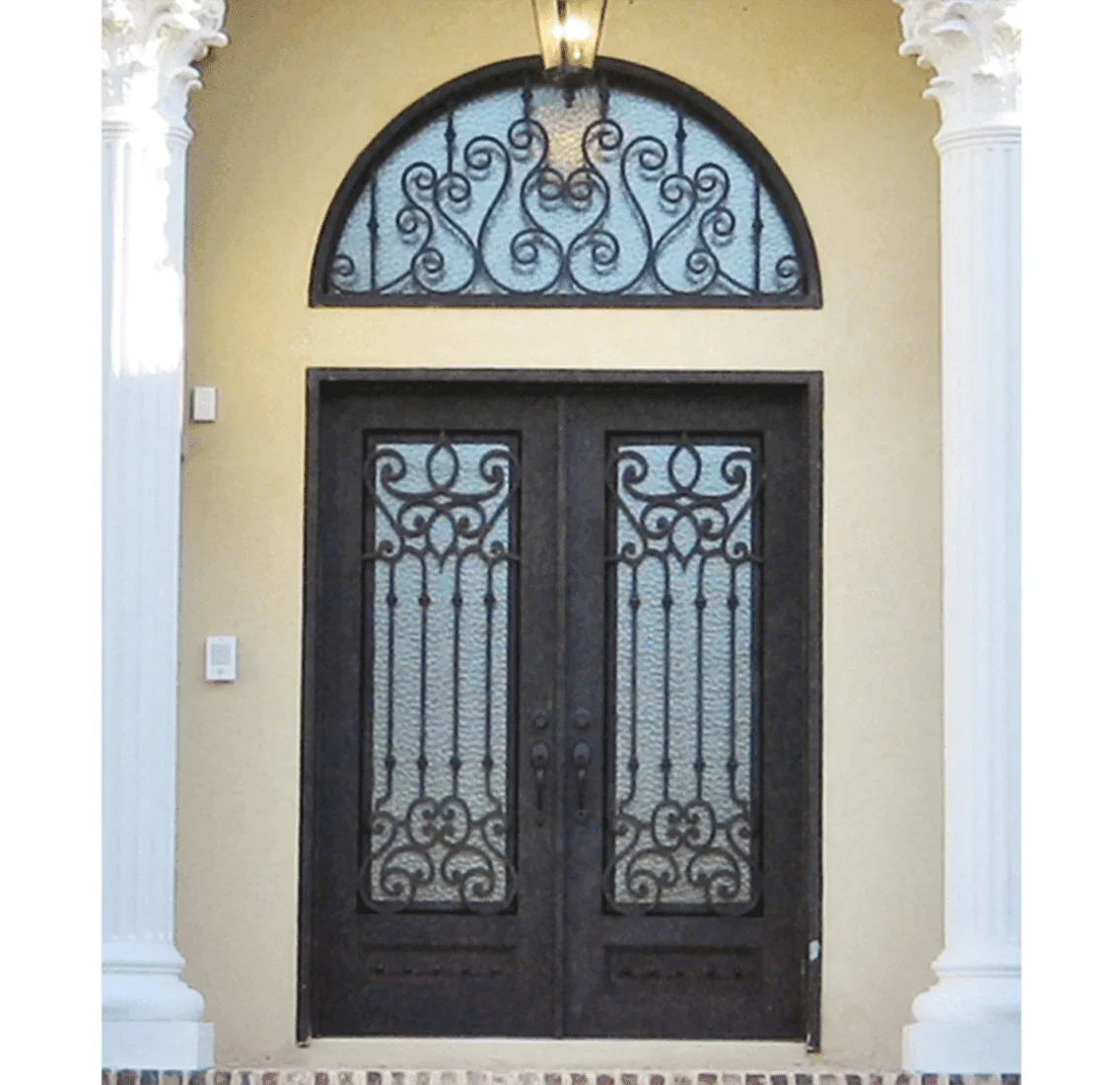 Custom Handmade Wrought Iron Double Front Door Beautiful Pattern