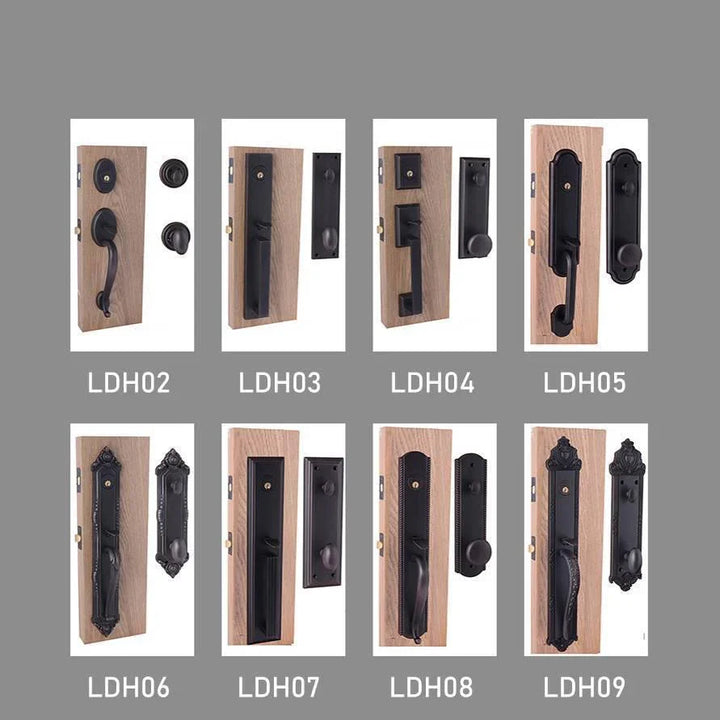 IWD Luxury Heavy Duty Forged Iron Double Entrance Door CLID-004 Round Top with Fan-shaped Window - IronWroughtDoors