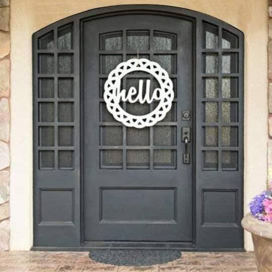 IWD Thermal Break Single Exterior Iron Door CID-050 Arched Top With Double Sidelights 